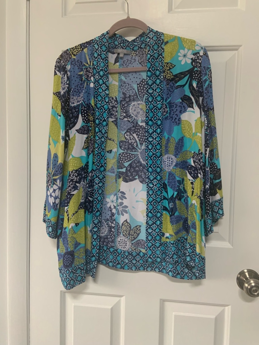 Habitat Blue & Green Floral Open-Front Tunic